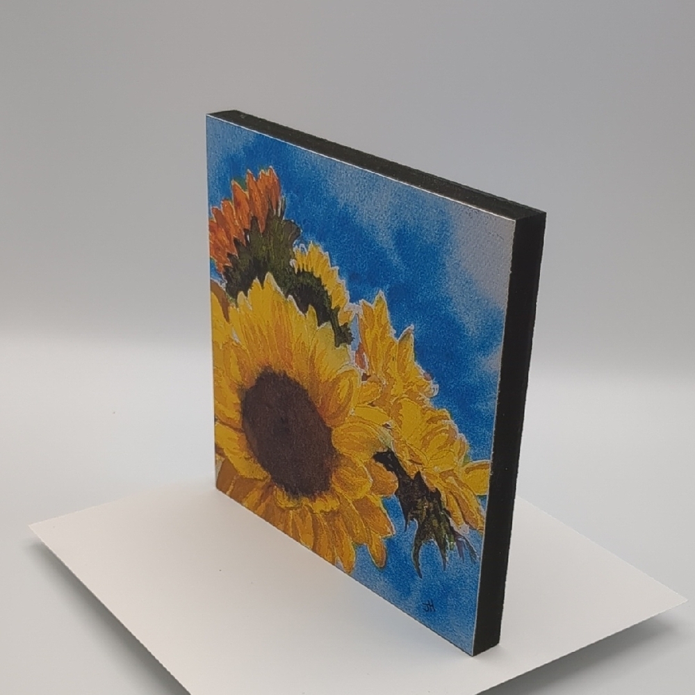 Sunflower Art Print with Blue Sky